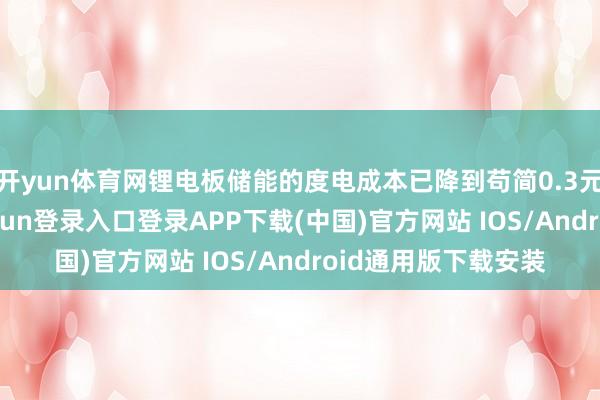 开yun体育网锂电板储能的度电成本已降到苟简0.3元每千瓦时-开云kaiyun登录入口登录APP下载(中国)官方网站 IOS/Android通用版下载安装